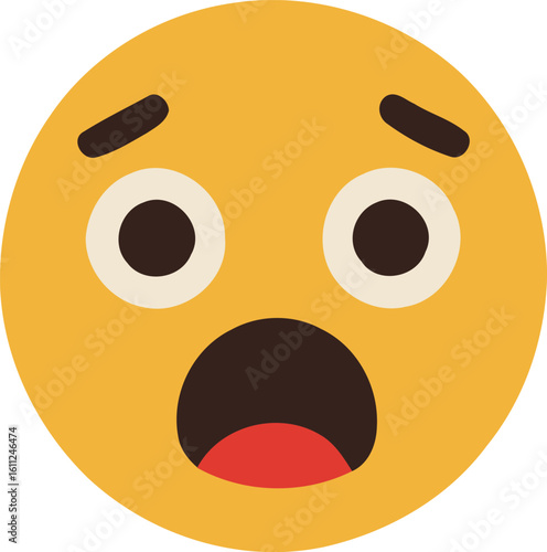 Emoji Shock: A digital illustration vividly portraying the expressive face emoji depicting a state of shock and disbelief.