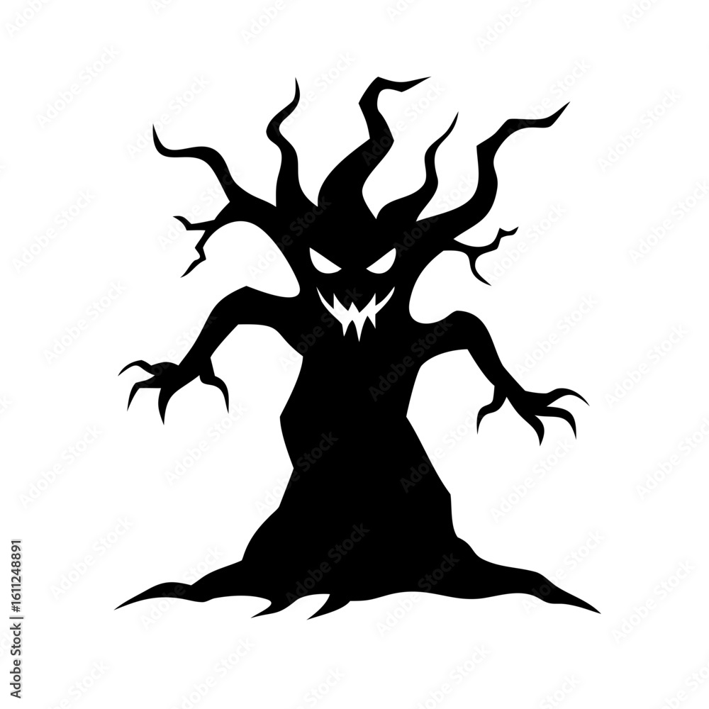 Fototapeta premium Tree Silhouette spooky scary creepy Halloween