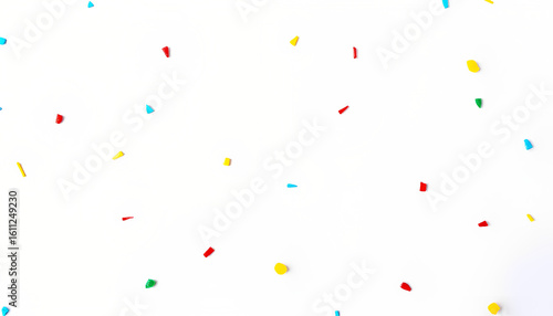 Minimalist Colorful Confetti on White Background