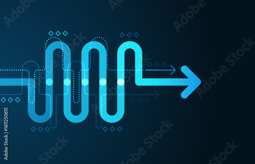 Abstract arrow direction. Technology background. High speed. Hi-tech