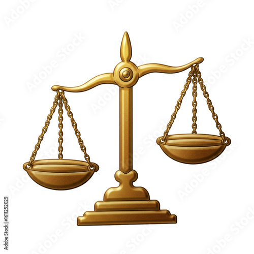 A golden scale representing justice and fairness stands poised symbolizing balance and the legal system with intricate details.