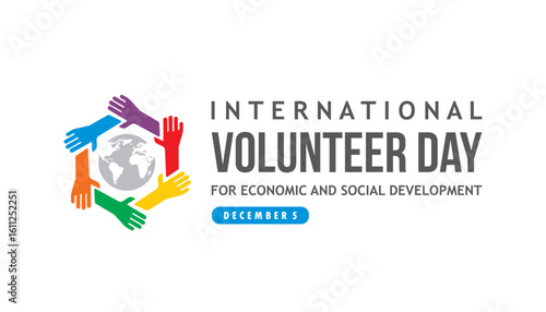 international volunteer day for economic and social development vector concept design