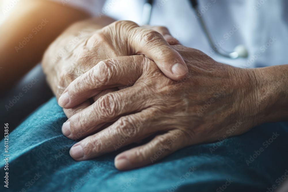 Fototapeta premium Doctor consults patient on palliative care options