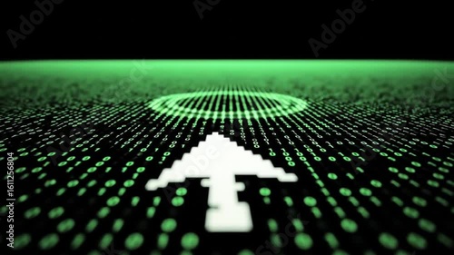 Digital Path Forward: Pixelated Arrow in Virtual Space