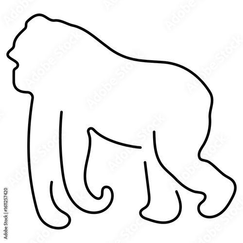 gorilla icon isolated on white background, vector illustration.