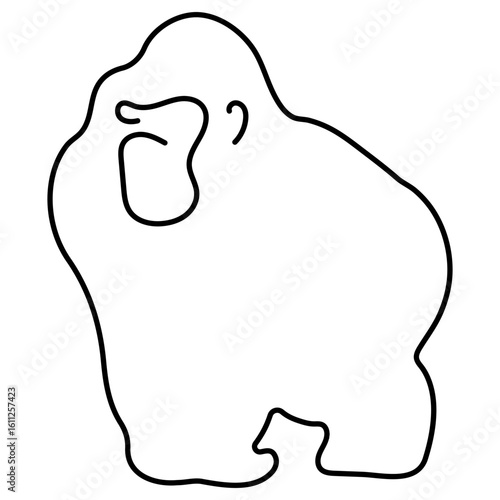 gorilla icon isolated on white background, vector illustration.