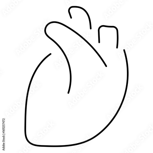 heart organ icon isolated on white background, vector illustration.