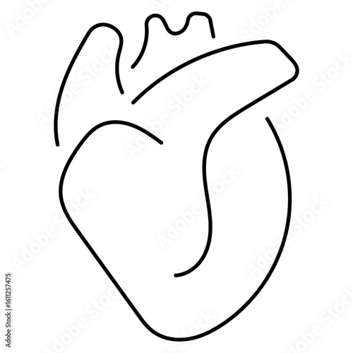 heart organ icon isolated on white background, vector illustration.