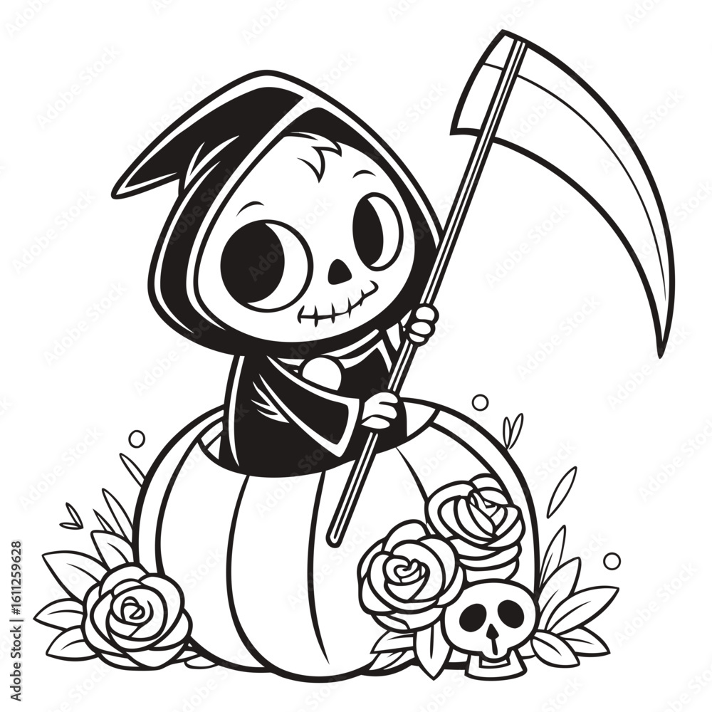 Fototapeta premium Grim Reaper Dead Evil Ghost Skull Halloween