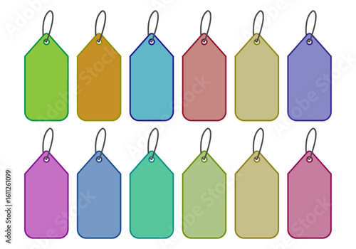 Hoja de iconos de etiquetas de precio de varios colores