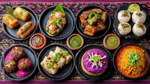 Wallpaper Mural Exquisite culinary showcase local market food photography vibrant setting aerial view gastronomic delights Torontodigital.ca