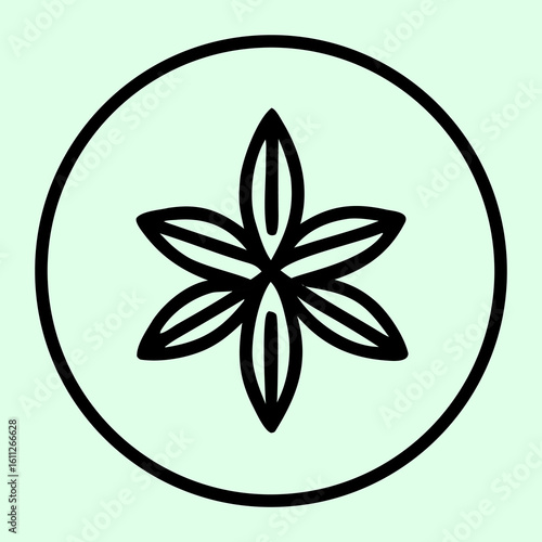 Green vector leaf icon illustration: a natural floral eco design element and symbol of spring and summer plant ecology