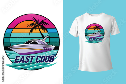 Unique t-shirt design for sailing aboard a boat at sea and oceans - vintage retro design - old sailing boat T-Shirt Design 2025 #01 (Pixel perfect vector t-shirt template)