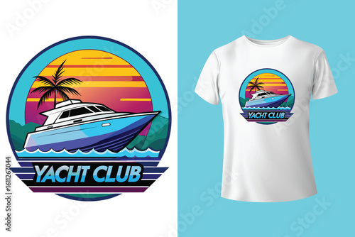 Unique t-shirt design for sailing aboard a boat at sea and oceans - vintage retro design - old sailing boat T-Shirt Design 2025 #01 (Pixel perfect vector t-shirt template)