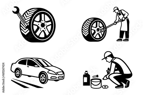 Car Repair and Maintenance Icons Set 2.