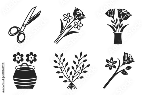 Collection of Floral and Gardening Icons.
