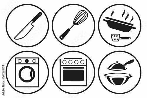 Collection of Kitchen and Household Appliance Icons.