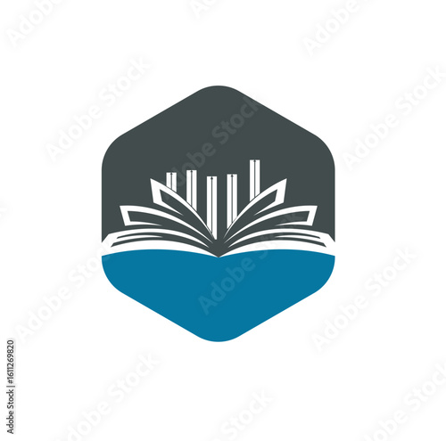 Finance book logo symbol. Finance book icon. Modern brand element sign.