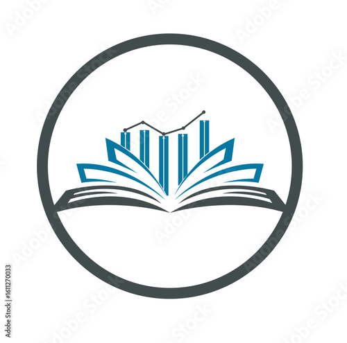 Finance book logo symbol. Finance book icon. Modern brand element sign.
