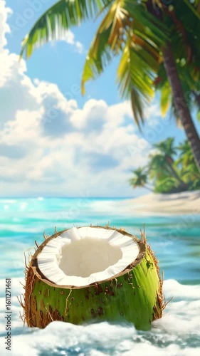 Wallpaper Mural Opened coconut tropical beach Torontodigital.ca