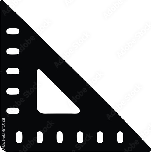 Silhouette of a steel protractor used for angle measurement Engineering tools silhouette