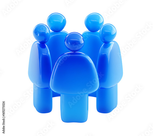 3D icon of a blue people team