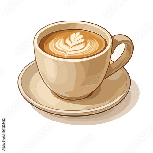 Latte with Rosetta Art	