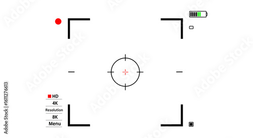 Camera recording viewfinder display interface for video shooting