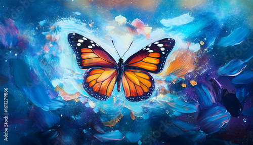 butterfly in artistic painting