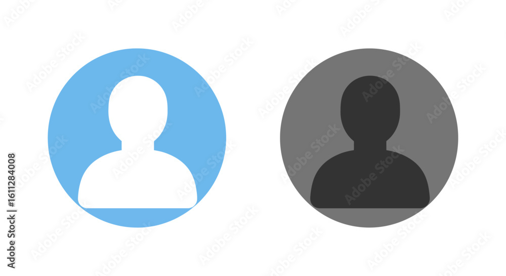 Generic User Profile Icons Light Blue Gray Social Media Avatars Generic User Profile Icons Light Blue Gray Social Media Avatars