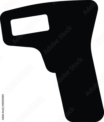 Silhouette of an infrared thermometer used in HVAC systems Engineering tools silhouette