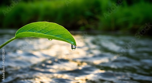Water Droplet Reflecting Nature's Beauty