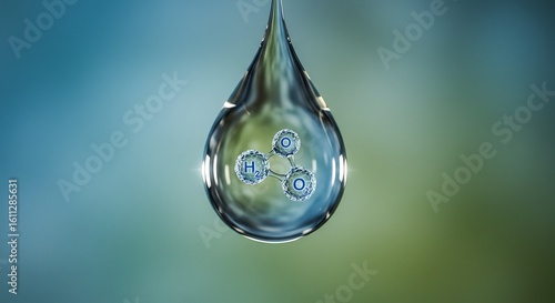 Water Molecule H2O Droplet Science Concept