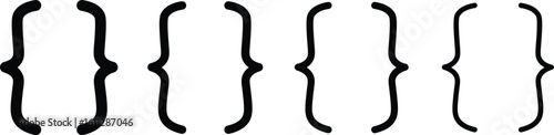 Bracket, braces, parenthes vector set. Braces or text brackets icon collection. Curly brace set. Vector illustration