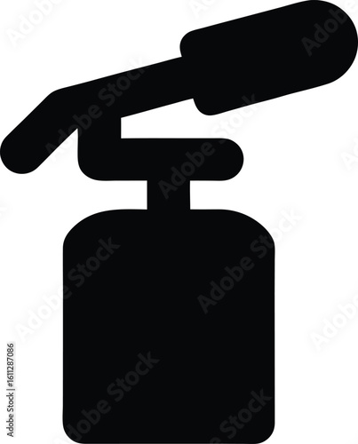 Silhouette of a blow torch used for heating in engineering tasks Engineering tools silhouette