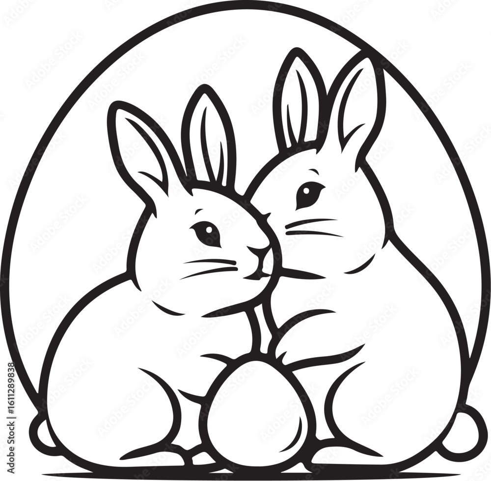 Obraz premium Kawaii Rabbit Egg Vector