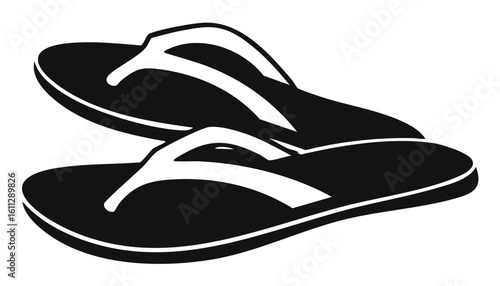 summer flip flops icon vector illustration.graphic, pair, simple, footwear, illustration, shoe, white, design, leisure, sandal, vacation, vector, beach, flat, summer, travel, flip-flop, relaxation, 