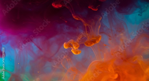 Abstract Colorful Ink in Water, Artistic Design