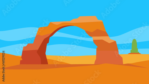 Delicate Arch stands majestically in Arches National Park, a stunning red sandstone formation against the Utah desert sky at sunset