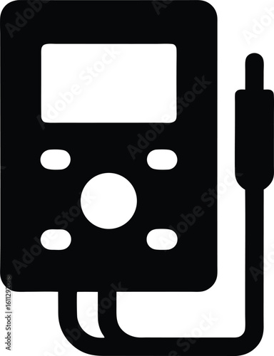 Silhouette of a digital multimeter used in circuit testing Engineering tools silhouette