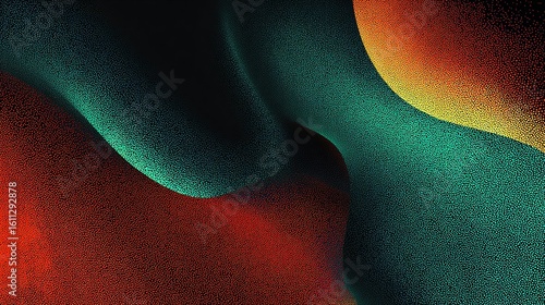Abstract Color Waves with Fine Grain Texture and Vibrant Color Gradations
