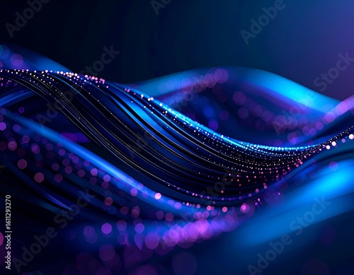 Abstract dark blue and purple wavy lines