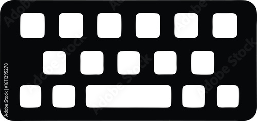 Silhouette of a keyboard with engineering shortcuts Engineering tools silhouette