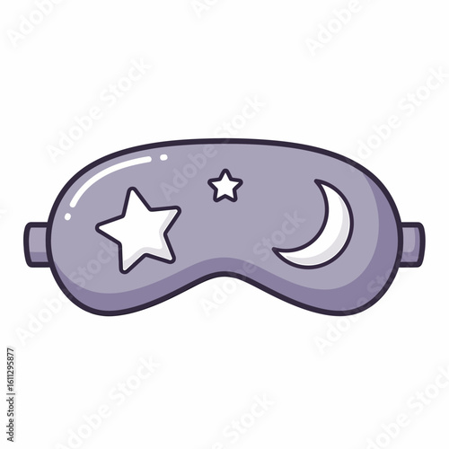 Cartoon Sleep Mask with Star and Crescent Moon Design for Relaxation and Sleep.