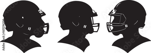 Football Helmet Silhouette Profile Views Sports Equipment Safety
