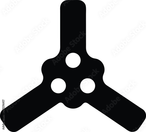 Silhouette of a lathe chuck key used for securing workpieces Engineering tools silhouette