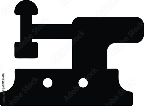 Silhouette of a lathe tool for metal turning Engineering tools silhouette