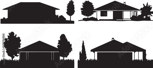 House Silhouette Vector Set: Home, Building, Architecture Design