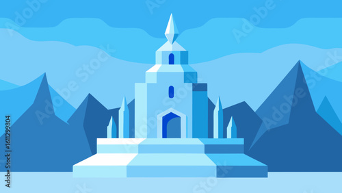 White dome architecture of a Greek Orthodox church of the Holy Cross in Santorini, a winter city travel destination with a blue sky background