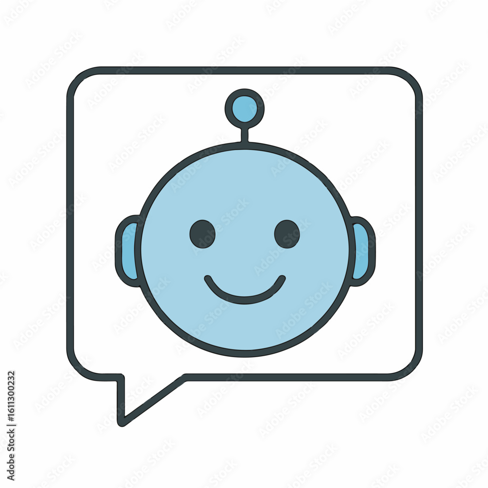 Obraz premium Chatbot Robot Assistant Speech Bubble Icon